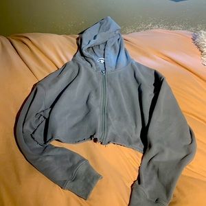 Fashionnova zip up crop hoodie